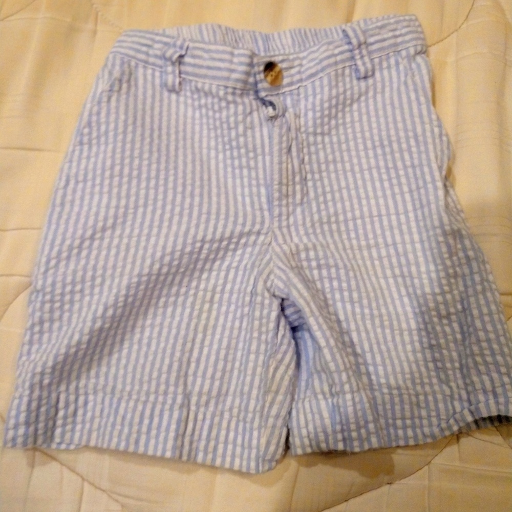 Bailey boys light blue and white shorts
